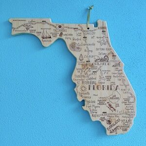 Florida State Shaped Bamboo Charcuterie Board/cheese board, New